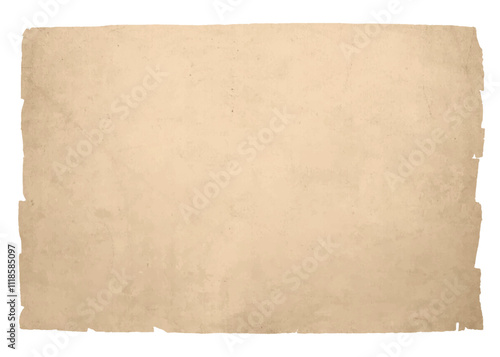Aged paper background texture with torn ripped edges. Old vintage faded paper or parchment 