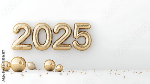 2025 gold for happy new year and holiday, JPG, AI GENERATED