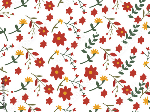 Wallpaper Mural seamless pattern with leaves Torontodigital.ca