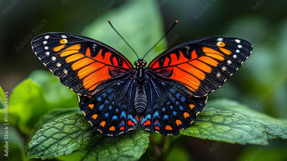 Fototapeta premium Butterfly delicate and colorful wing patterns