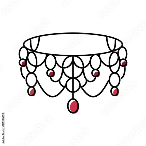 lace goth subculture color icon vector. lace goth subculture sign. isolated symbol illustration