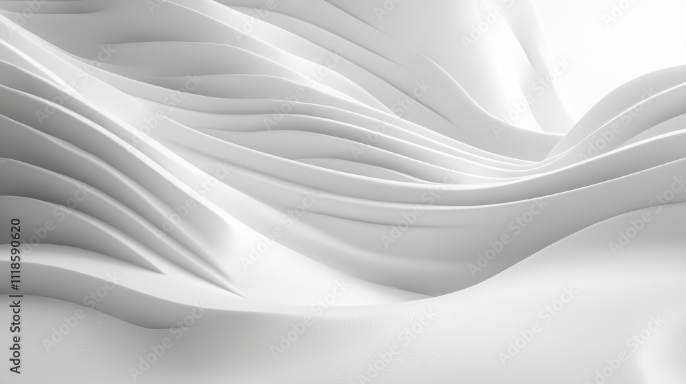 Obraz premium Abstract white backdrop with delicate geometric shapes and gentle light play for a refined, modern aesthetic