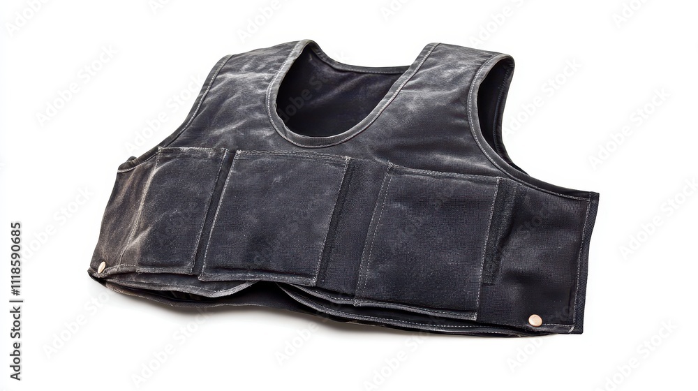 Dark gray utility vest with multiple pockets. Dark gray utility vest with multiple pockets.