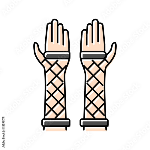 fishnet goth subculture color icon vector. fishnet goth subculture sign. isolated symbol illustration