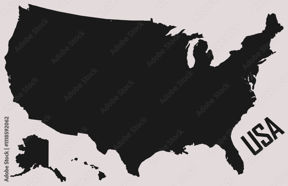 United States of American Map. USA Map. USA borders. USA silhouette. USA Map. Poster map of United States of America. Infographic design, USA with states, poster or geographic, political theme. Print United States of American Map. USA Map. USA borders. USA silhouette. USA Map. Poster map of United States of America. Infographic design, USA with states, poster or geographic, political theme. Print