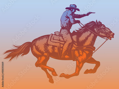 cowboy in a hat on a bucking bull