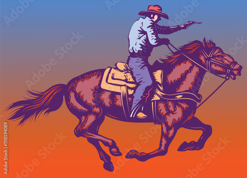 cowboy in a hat on a bucking bull