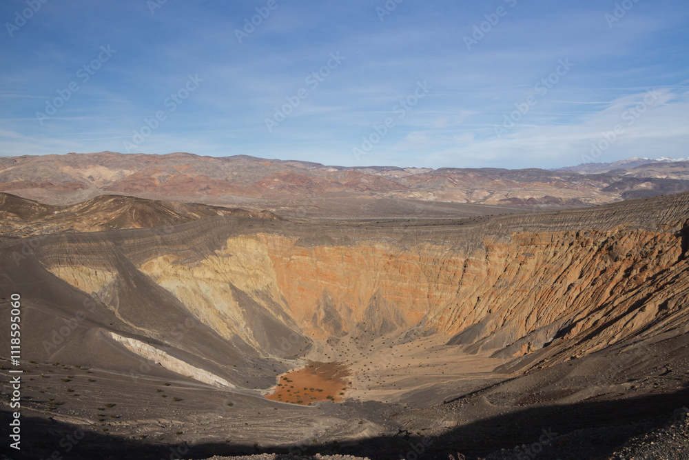 Ubehebe Crater Rim Trail at Death Valley National Park, California Ubehebe Crater Rim Trail at Death Valley National Park, California