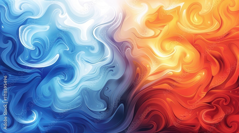 Obraz premium An abstract pattern of swirling colors resembling water marbling art