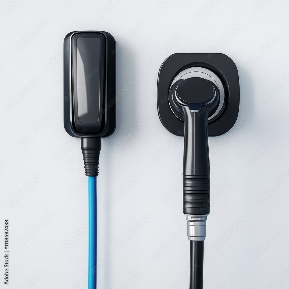 Electric vehicle charger and fuel pump contrast Electric vehicle charger and fuel pump contrast
