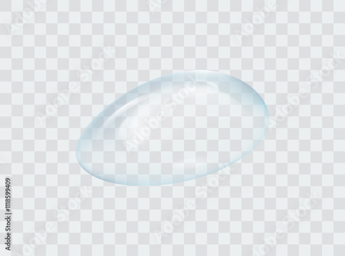 Collagen blue drops. Hyaluronic acid bubbles. Cosmetic serum. Skincare product. Vector illustration