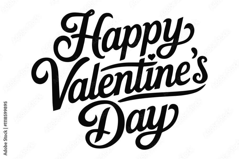 happy valentine's day calligraphy design