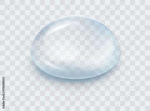 Collagen blue drops. Hyaluronic acid bubbles. Cosmetic serum. Skincare product. Vector illustration