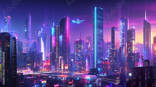 Fantasy urban city model futuristic cityscape background

 photo