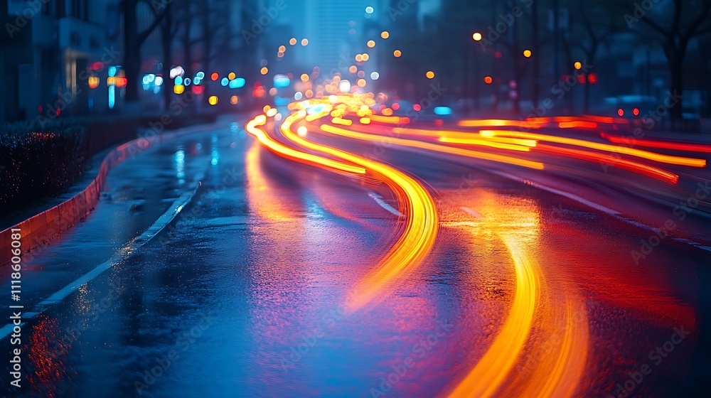 A long exposure photo of a highway A long exposure photo of a highway