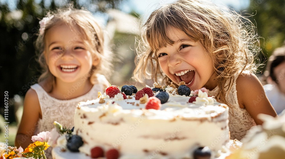 Kids Unleash Fun and Frolic Around the Cake Table Kids Unleash Fun and Frolic Around the Cake Table