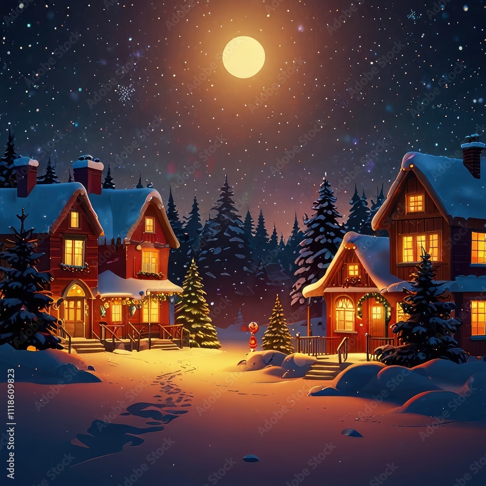 Fototapeta premium Christmas night in the city