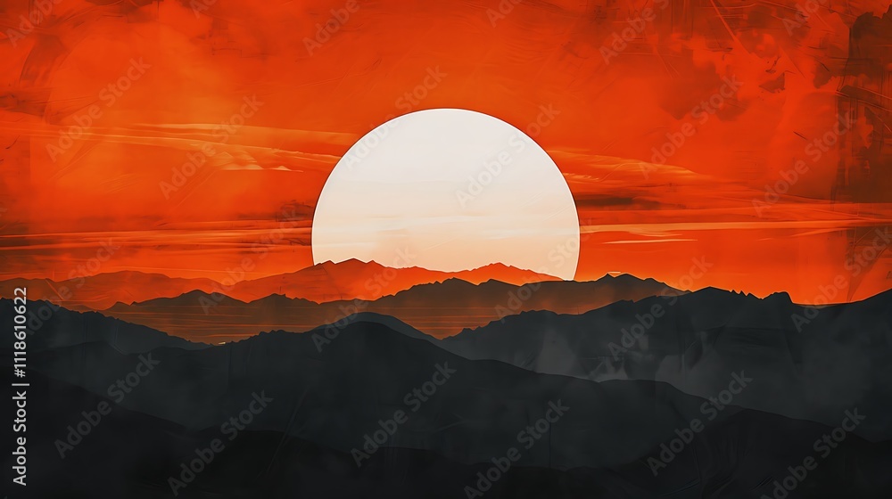 Obraz premium Abstract Water Droplets and Minimalist Landscapes in Surreal Digital Art Forms