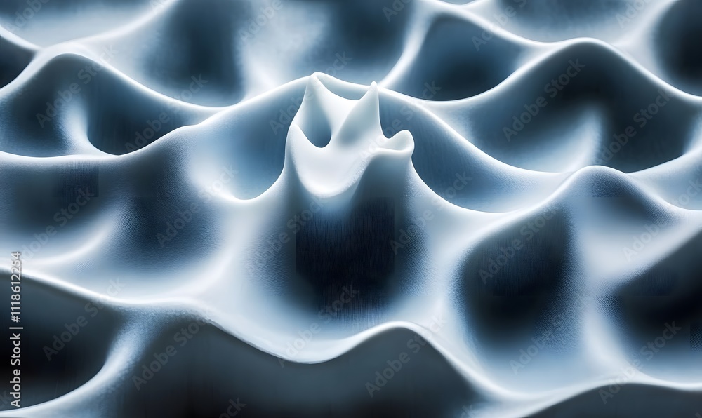 Fototapeta premium Abstract blue and white wavy texture background.