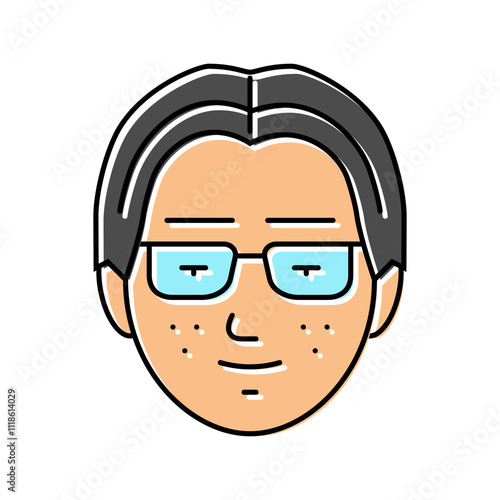 man avatar otaku color icon vector. man avatar otaku sign. isolated symbol illustration