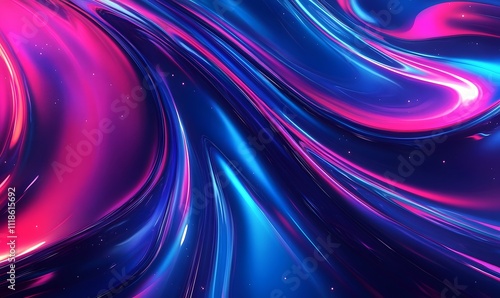 Abstract vibrant blue and pink liquid swirls with glowing highlights.