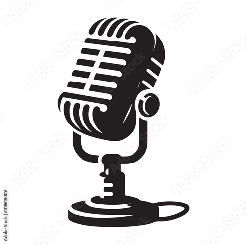 microphone silhouette vector illustration
