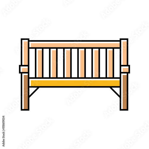 bench outdoor furniture color icon vector. bench outdoor furniture sign. isolated symbol illustration