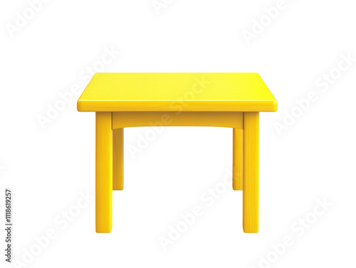 a yellow table with legs