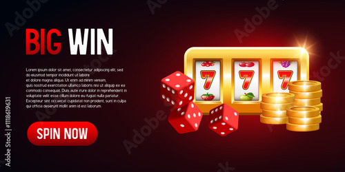 Casino banner for website. Vector illustration.