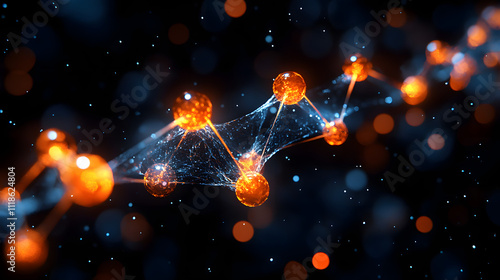 Fototapeta Naklejka Na Ścianę i Meble -  Detailed Scientific Illustration of 3D Potassium Chloride Crystal Structure with Unique Ionic Connections and Electrostatic Interactions