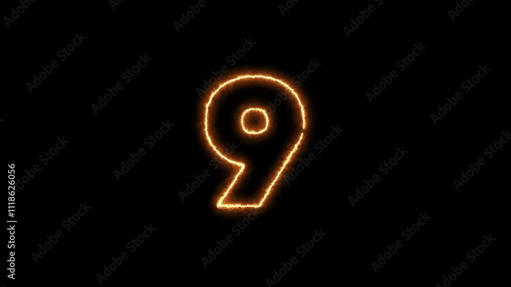 4k number 9 digital animation with dissolve neon yellow effect for countdowns or representation of a specific number 4k number 9 digital animation with dissolve neon yellow effect for countdowns or representation of a specific number