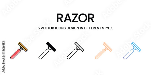 Razor icons set in different style vector stock illustration