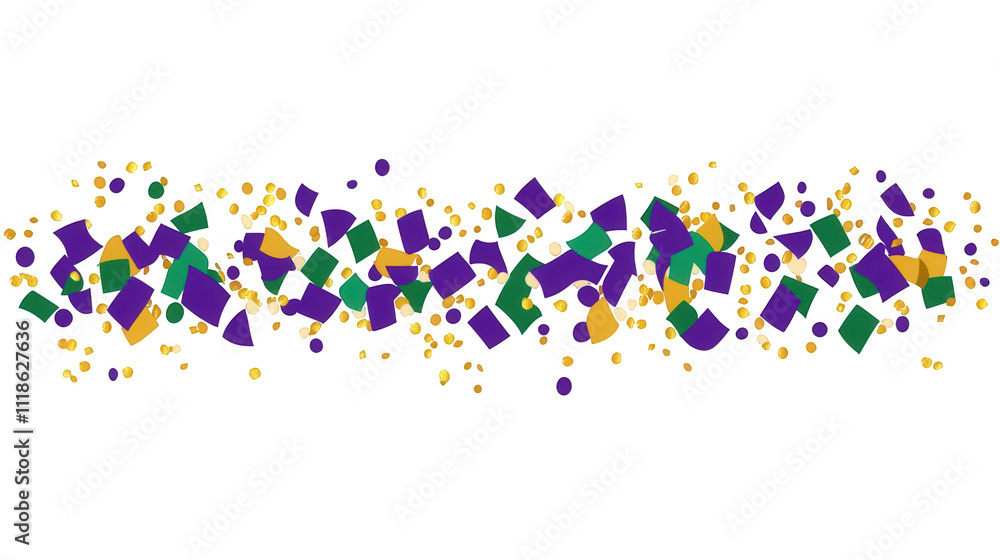 Yellow and Purple Mardi Gras Party Confetti, flat vector design, transparent background, isolated on white, PNG file Yellow and Purple Mardi Gras Party Confetti, flat vector design, transparent background, isolated on white, PNG file