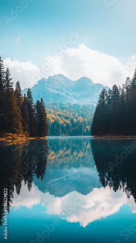 Serene Mountain Lake Reflection 