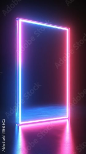 Neon Square: A vibrant, futuristic neon square glows with a captivating pink and blue light, creating a dynamic and modern backdrop.