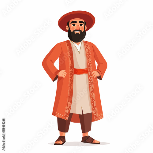 Turkish Costume: Traditional Man with Beard in National Attire photo