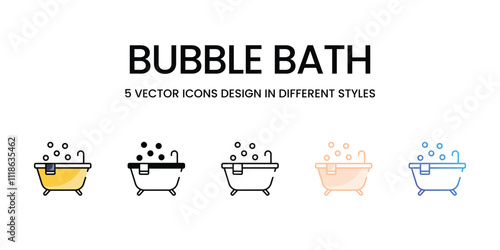 Bubble Bath icons set in different style vector stock illustration