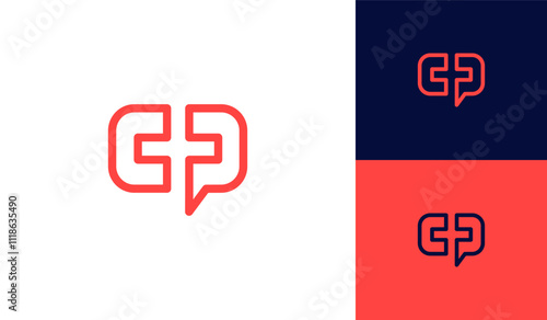 Medical cross logo with letter C and P logo design vector