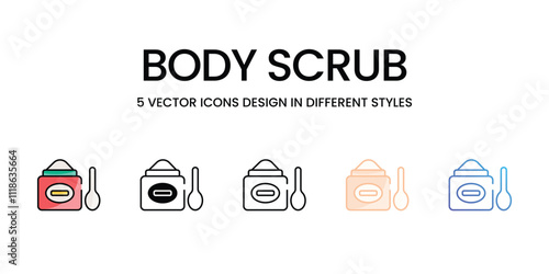 Body Scrub icons set in different style vector stock illustration