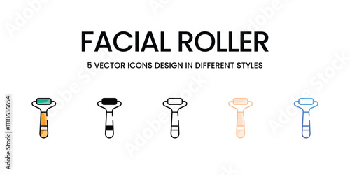 Facial Roller icons set in different style vector stock illustration
