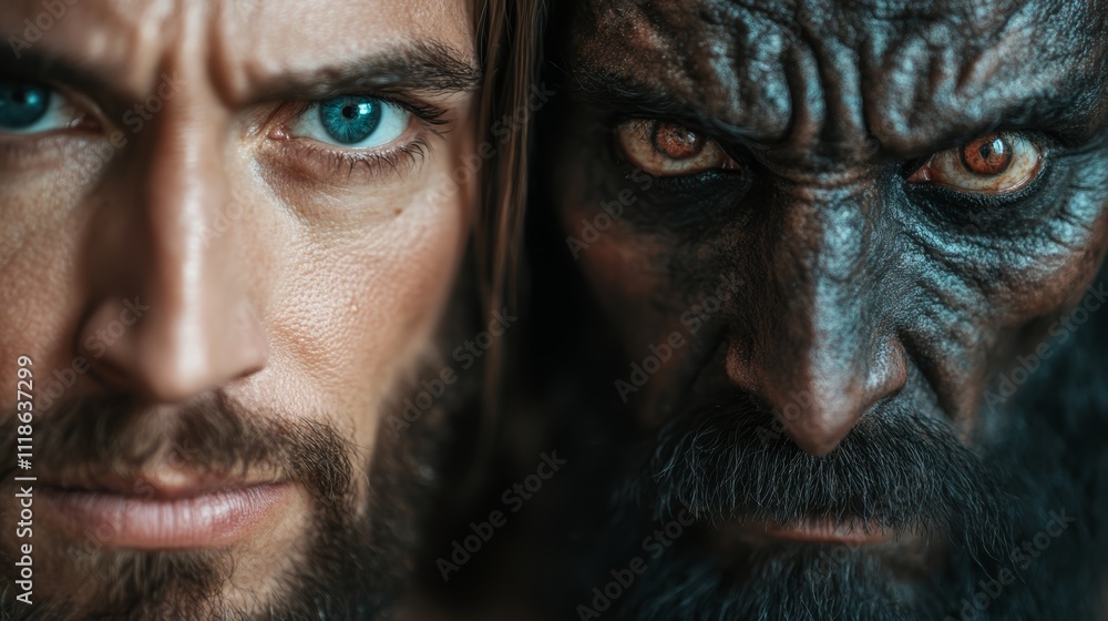 A close up of a man with blue eyes and a beard A close up of a man with blue eyes and a beard