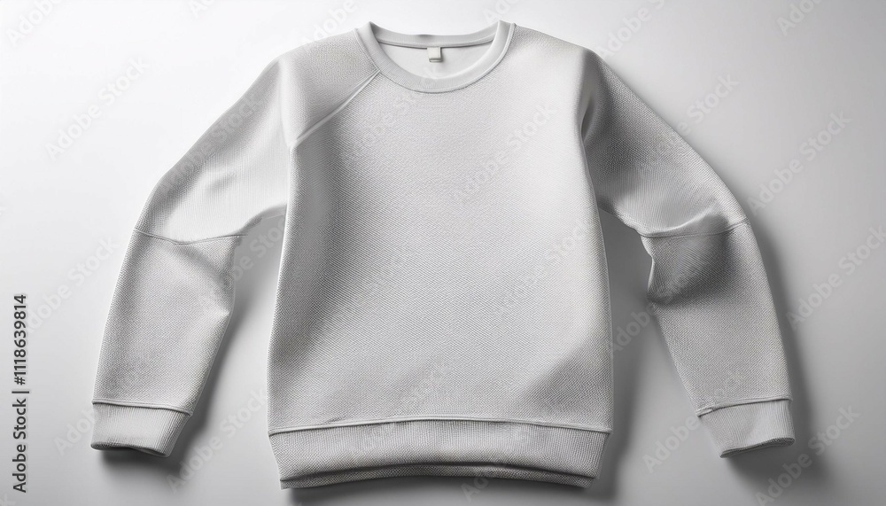 white long sweat t shirt on white background in white long sweat t shirt on white background in