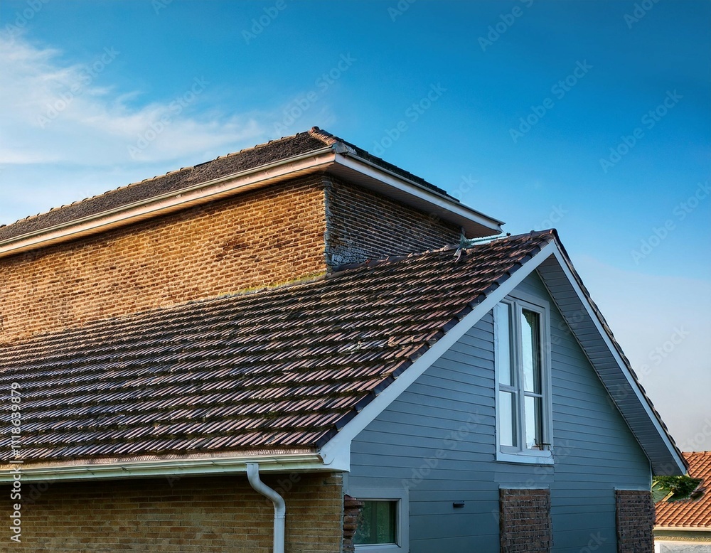 half cleaned house roof showing before and after effect of roof cleaning roof house cleaning before after half half cleaned house roof showing before and after effect of roof cleaning roof house cleaning before after half