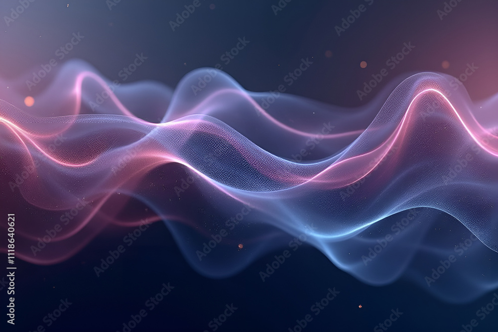 Obraz premium Modern abstract background with wavy flowing smoky lines with light effects.