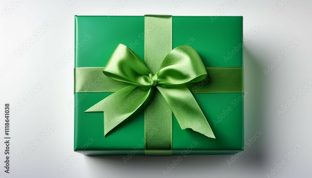 bright green gift box wrapped in a vibrant ribbon isolated on a clean white background a symbol of celebration and surprise showcasing a contemporary and festive design bright green gift box wrapped in a vibrant ribbon isolated on a clean white background a symbol of celebration and surprise showcasing a contemporary and festive design