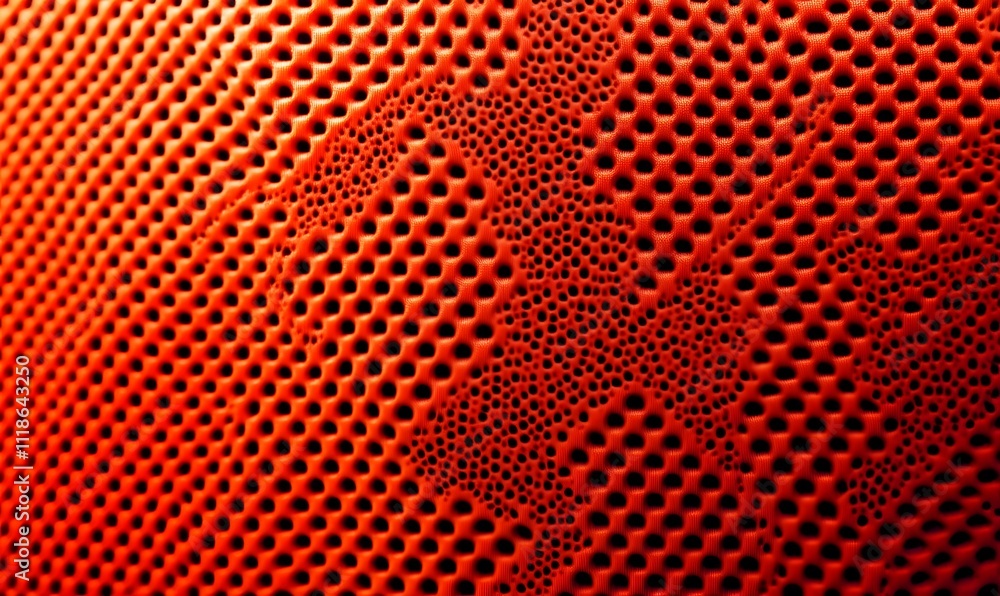 Obraz premium Abstract red textured surface with hexagonal pattern.