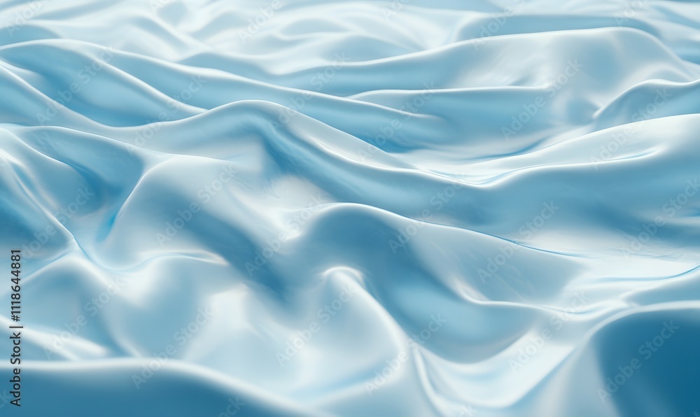 Light blue silk fabric drapes in flowing folds. Light blue silk fabric drapes in flowing folds.