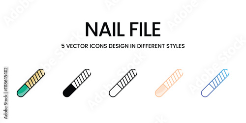 Nail File icons set in different style vector stock illustration