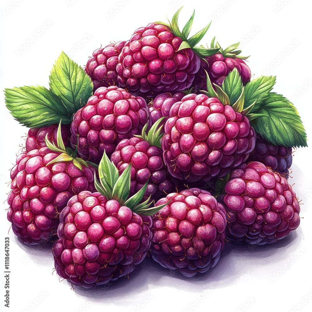 A vibrant pile of fresh raspberries with green leaves, showcasing their rich color and texture. A vibrant pile of fresh raspberries with green leaves, showcasing their rich color and texture.