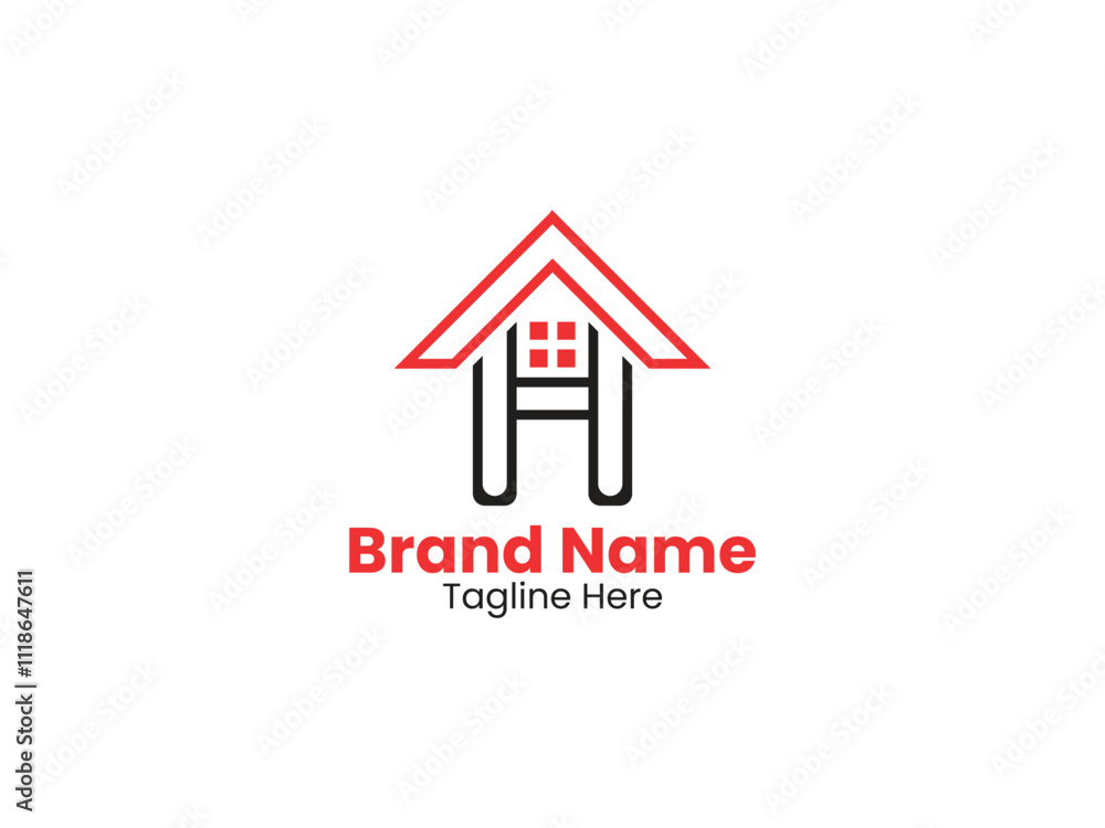 Flat design H logo design for real state Company Flat design H logo design for real state Company